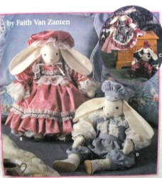 8893 18'' VICTORIAN BUNNY  DRESS,, HAT, CRINOLINE, PANTS PATTERN